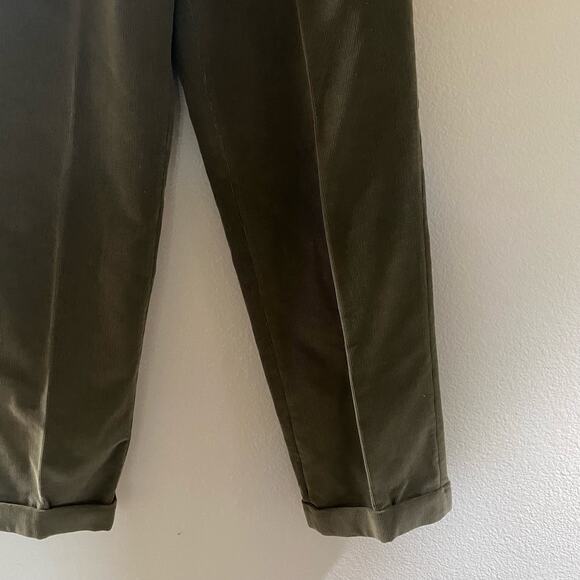 Loro Piana Pantaflat cotton corduroy slim pants in Green/Brown  sz 48 US 33 - Picture 3 of 9